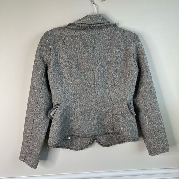 Cache metallic wool linen lurez tweed asymmetrical jacket size small - Picture 6 of 7